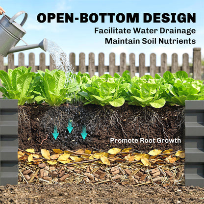 Rectangle Raised Garden Bed Box with Weatherized Steel Frame for Vegetables, Flowers, & Herbs, 120 cm x 60 cm x 30.5 cm