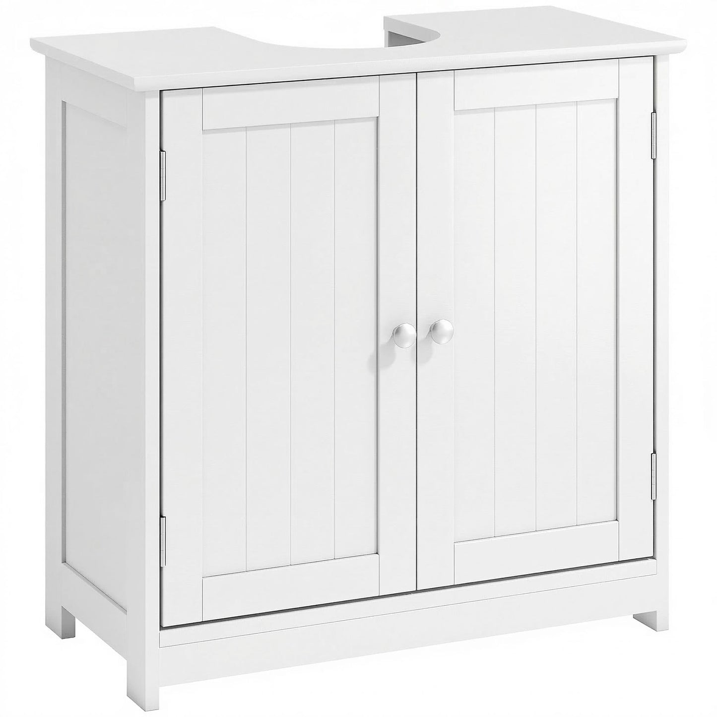 Under Sink Bathroom Cabinet, Freestanding Under Sink Cabinet with 2 Doors and Adjustable Shelf for Basin without or with Pede