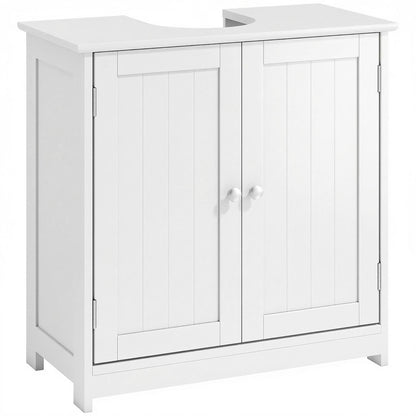 Under Sink Bathroom Cabinet, Freestanding Under Sink Cabinet with 2 Doors and Adjustable Shelf for Basin without or with Pede