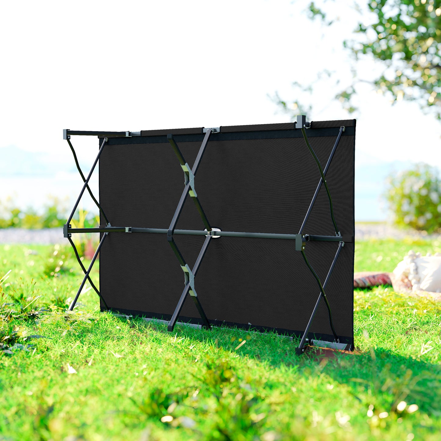Double Camping Cot Bed, with Bag - Black