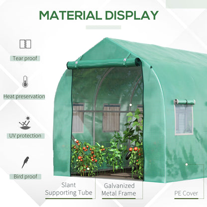Polytunnel Greenhouse with Windows and Door, Walk in Greenhouse for Garden, Backyard (4 x 2 M)