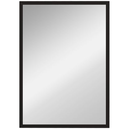 Wall Bathroom Mirror, 70 x 50 cm Wall-Mounted Mirror for Living Room, Bedroom, Hallway, Black