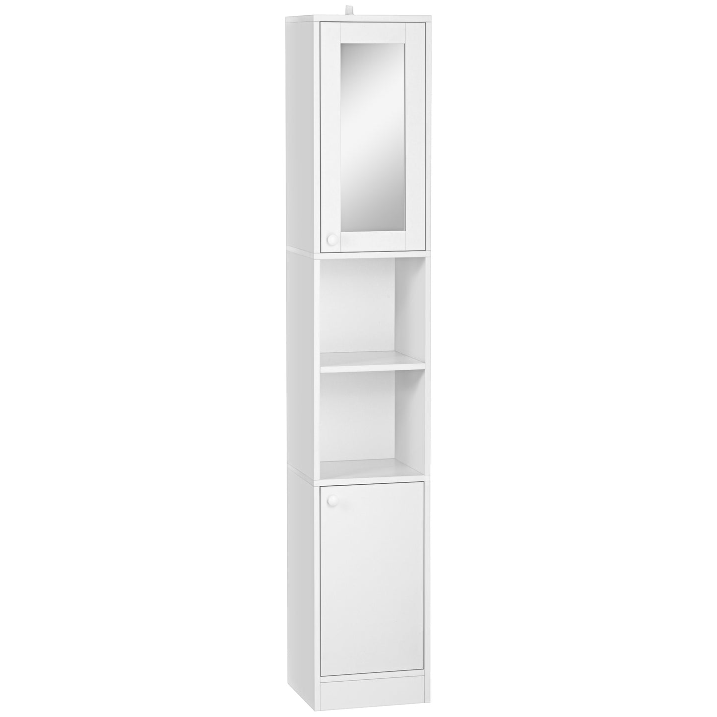 Tall Bathroom Storage Cabinet with Mirror, Narrow Bathroom Unit