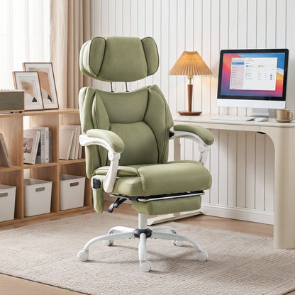 High Back Vibration Massage Office Chair Heated Reclining Computer Chair w/ Adjustable Height, Swivel Wheels, Lime Green