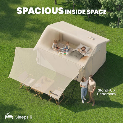 Inflatable Tents Waterproof Glamping Tent with Stove Jack for 6-8 Person