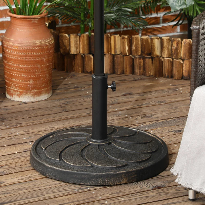 13kg Garden Parasol Base Holder Umbrella Stand, Fits 35mm/38mm/48mm Poles