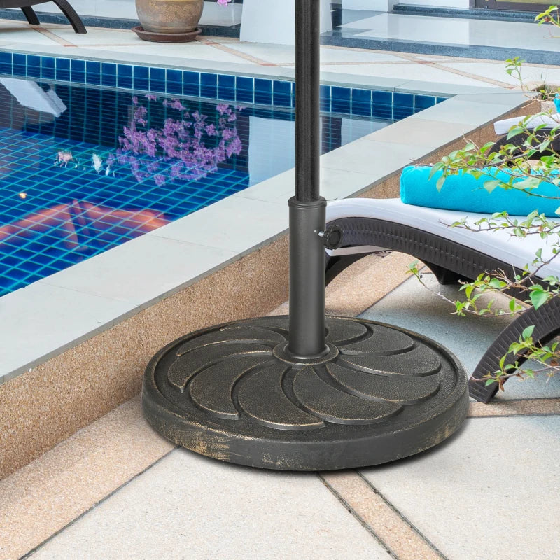 13kg Garden Parasol Base Holder Umbrella Stand, Fits 35mm/38mm/48mm Poles