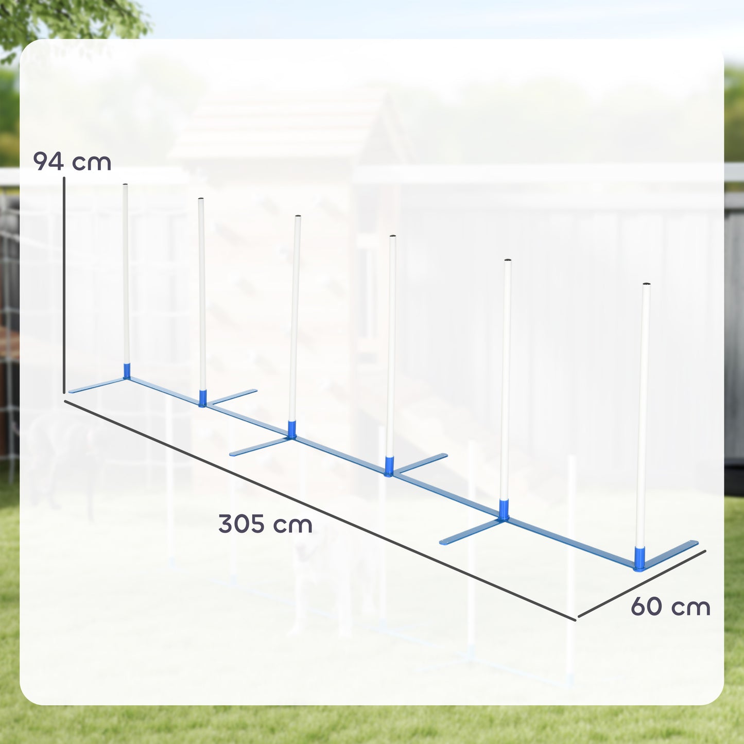 Dog Agility Equipment Training Adjustable Obstacle Course Set with 6 Weaves Poles Storage Bag for Pet Outdoor Games Exercise