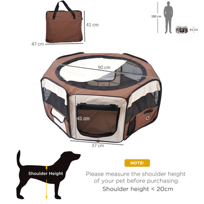 600D Oxford Soft Fabric Kennel, Portable Lightweight Cat Dog Playpen