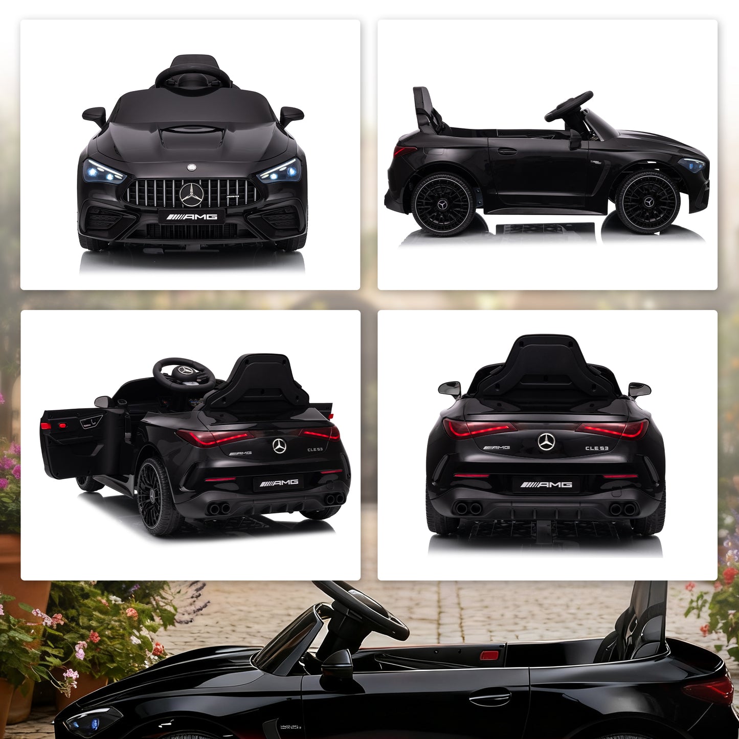 Licensed Mercedes AMG Kids Electric Car, 12V Ride On Car with Dual Motors, Remote Control for 3-6 Years, Black