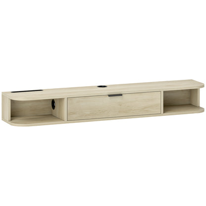 120 cm Floating TV Unit for TVs up to 50 Inch - Natural