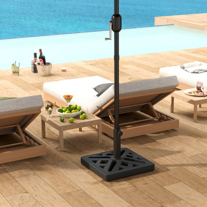 Garden Parasol Base, 15kg HDPE Outdoor Umbrella Stand Parasol Stand with Cut-Out Design, Sun Umbrella Base for 32, 38