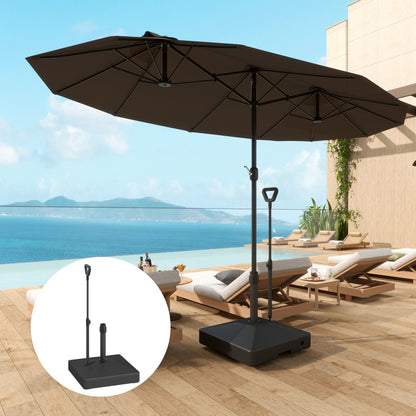 Garden Parasol Base with Adjustable Wheels and Handle, Garden Sun Umbrella Base Parasol Stand, Filled Up to 55kg with Stand