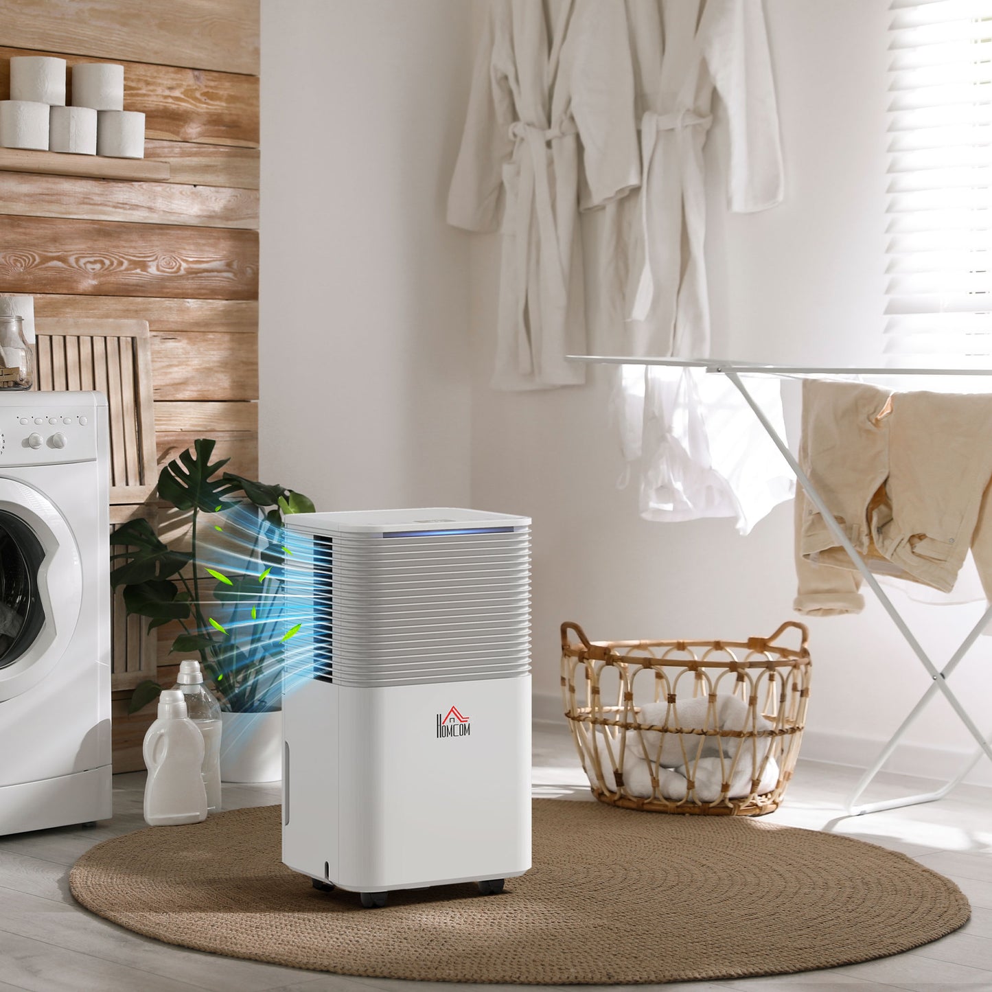10L/Day Dehumidifier with 2L Water Tank, Laundry Drying, Automatic Humidity Sensor