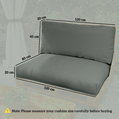Two Piece Seat Pallet and Back Cushions - Charcoal Grey