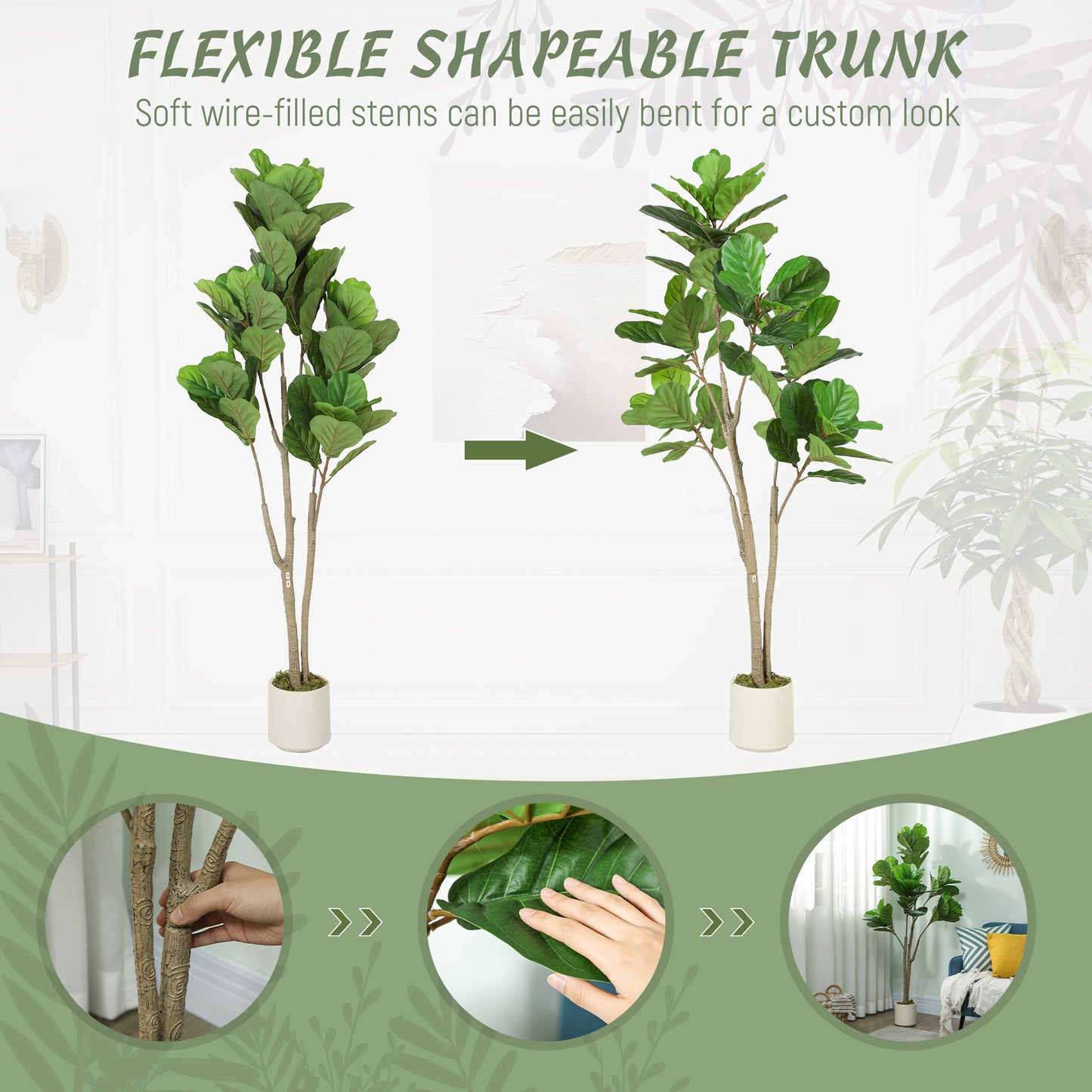 150cm Artificial Ficus Tree - Green