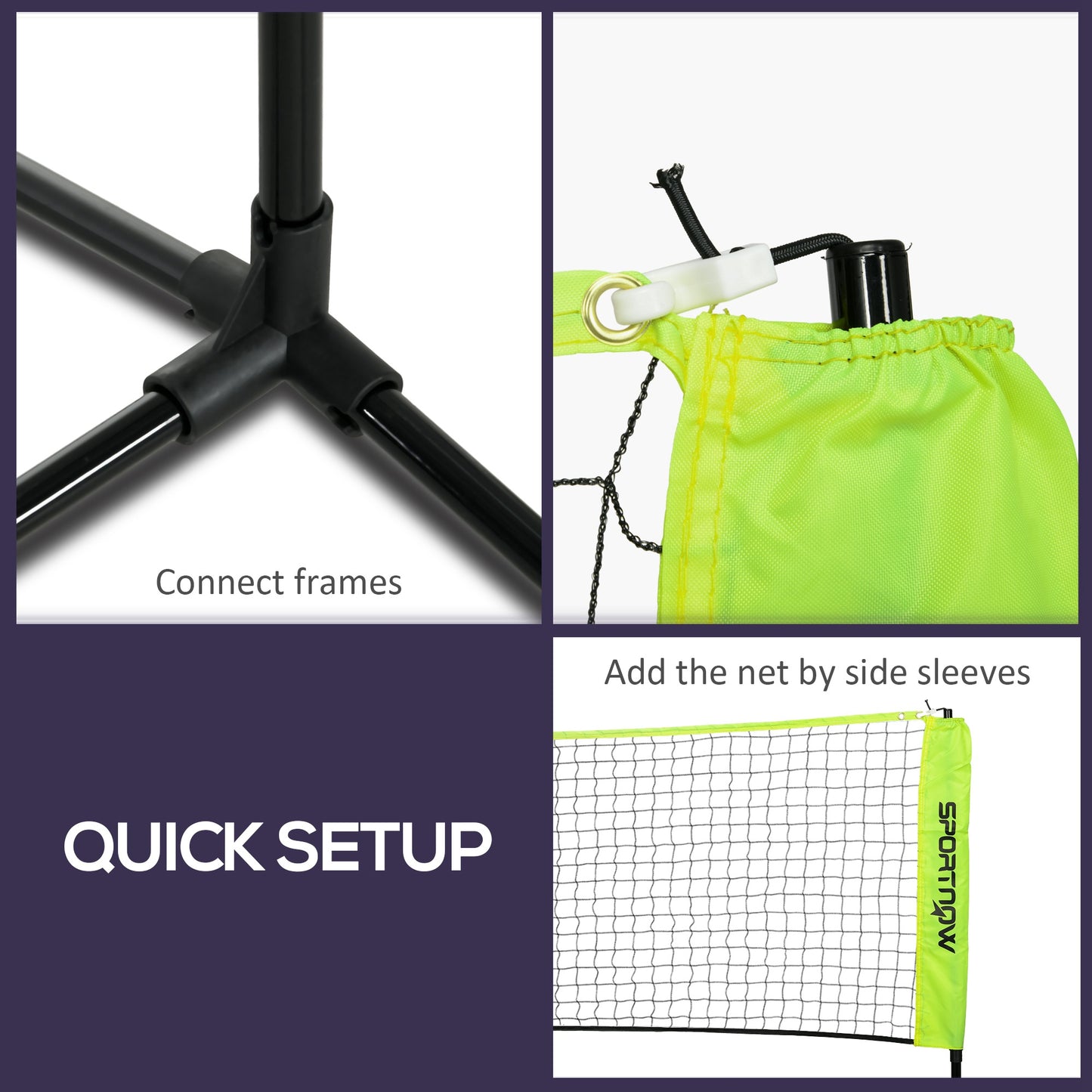 4m Badminton Net, Height Adjustable Outdoor Sports Net, with Carry Bag, for Tennis, Pickleball, Volleyball
