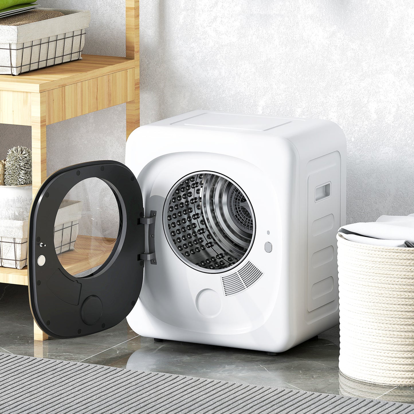 4kg Vented Tumble Dryer with 5 Drying Mode, 800W Compact Freestanding Front Tumble Dryer White