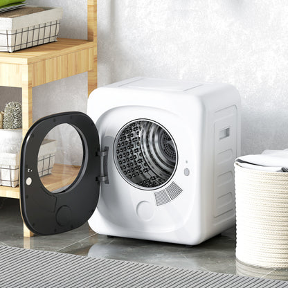 4kg Vented Tumble Dryer with 5 Drying Mode, 800W Compact Freestanding Front Tumble Dryer White
