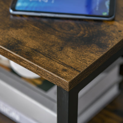 Industrial Side Table with Drawer, Sofa Table, Bedside Cabinet with Storage Shelf, Slim Nightstand for Living Room, Bedroom