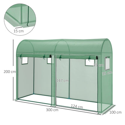 Walk-in Greenhouse, Tomato Greenhouse with Double Doors & 4 Windows, Garden Plant Growth Green House with PE Cover