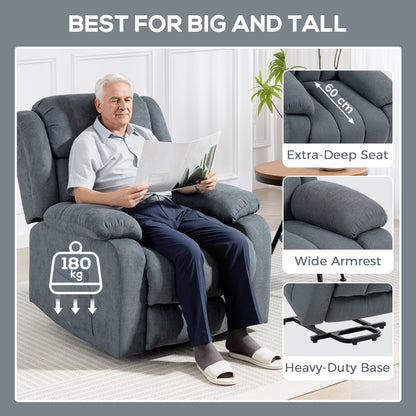 Power Lift Recliner Chair with Vibration Massage, Lift Chair for Elderly with Footrest, Remote, Side Pocket, Grey