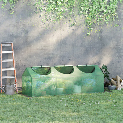 Mini Greenhouse, Small Plant Grow House for Outdoor with Durable PE Cover, Observation Windows, 180 x 60 x 60 cm, Green