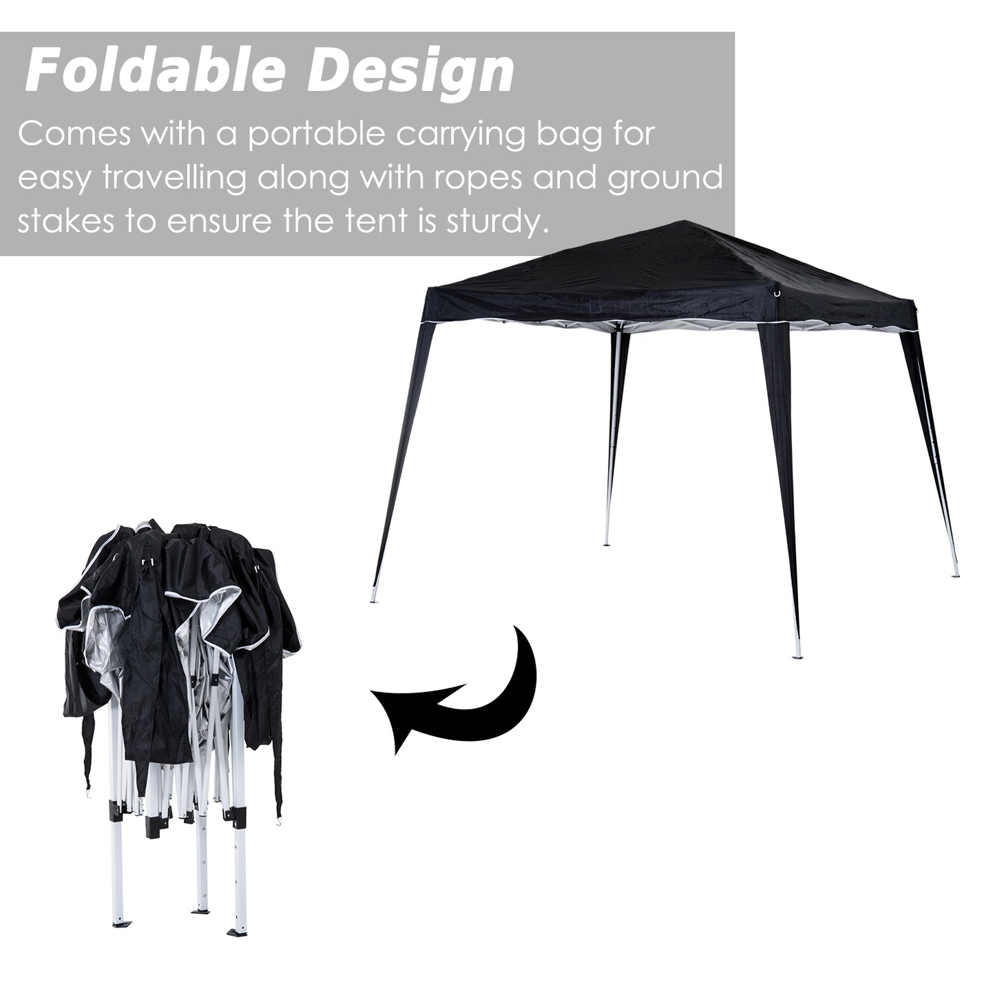 3 M x 3 M Base/ 2.5 M x 2.5 M Top Pop Up Gazebo with Carry Bag