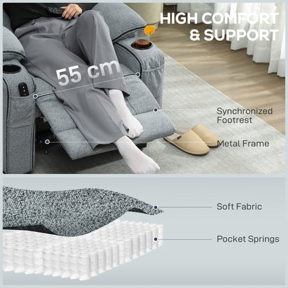Electric Massage Recliner Armchair with Vibration, Heat, Whisper-Quiet Motor, Memory Function