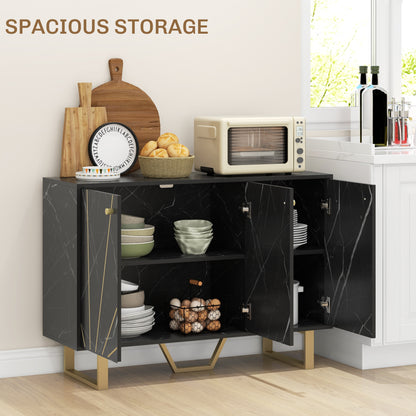 Sideboard Storage Cabinet, Modern Storage Cupboard with Adjustable Shelves and Metal Legs for Living Room, Kitchen