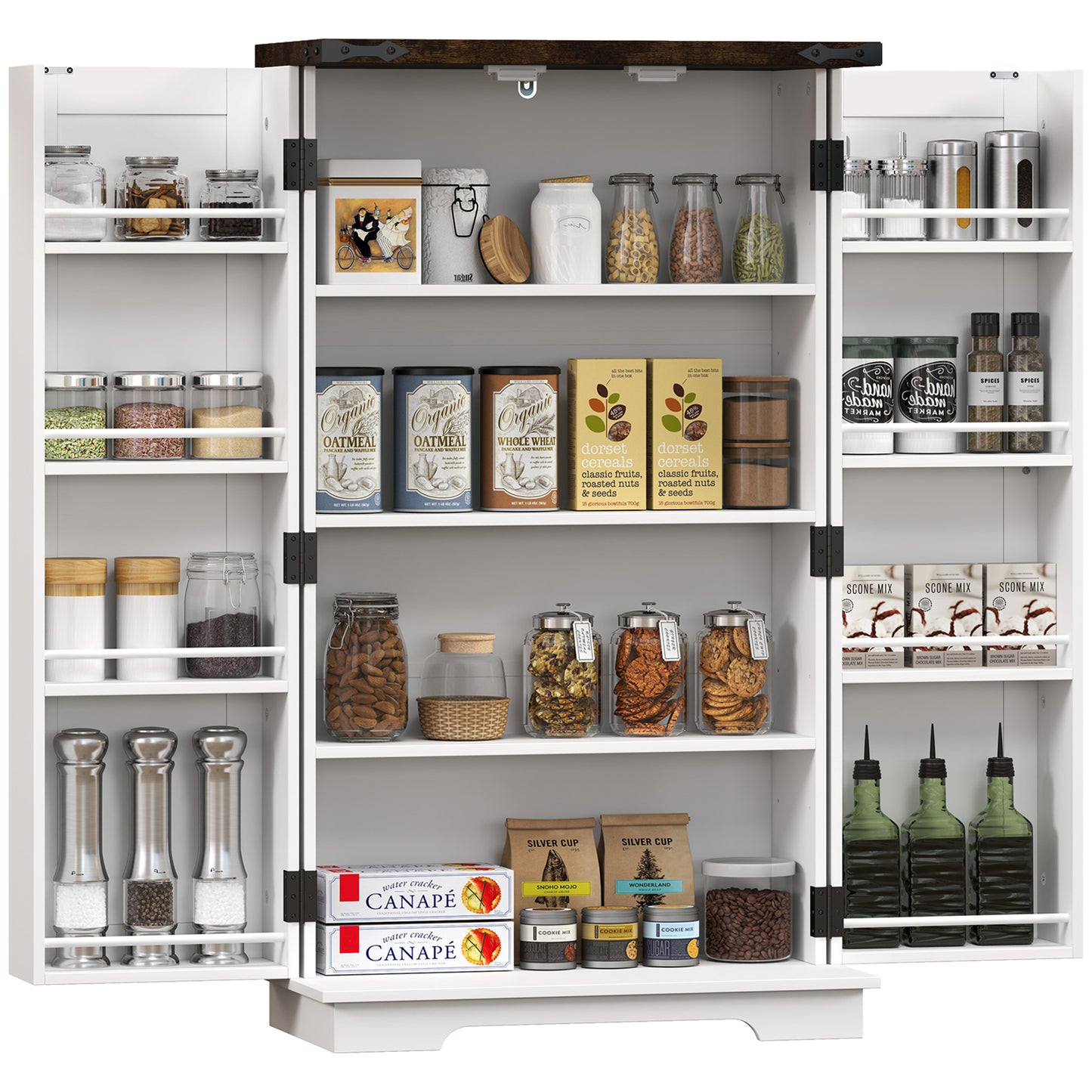 Multi-Storage Farmhouse Style Cabinet - White