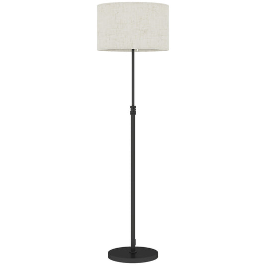 Floor Lamp with Remote, Height Adjustable Standing Lamp with Linen Shade