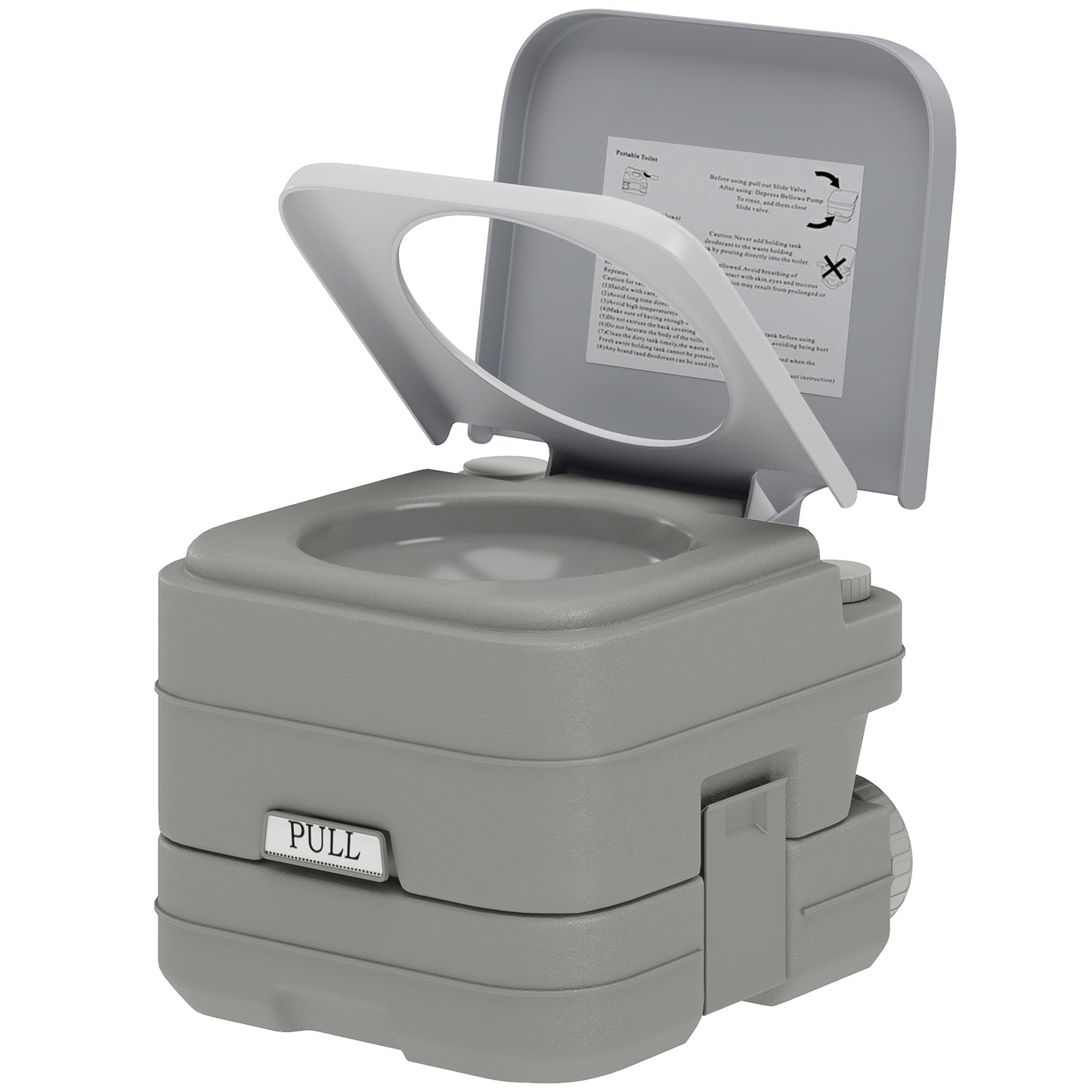 10L Plastic Portable Toilet - Grey