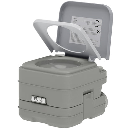 10L Plastic Portable Toilet - Grey
