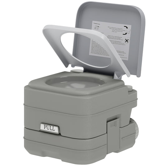 10L Plastic Portable Toilet - Grey