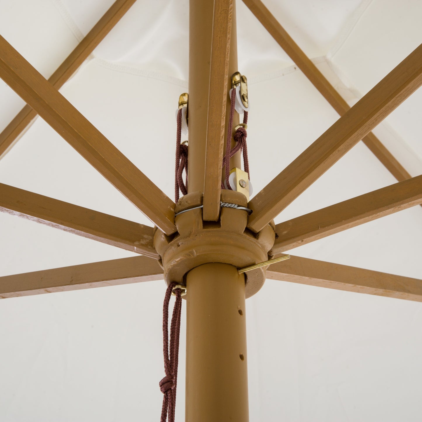 3.3m Elegant Wooden Parasol - Cream