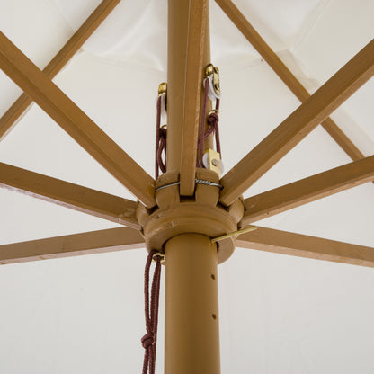 3.3m Elegant Wooden Parasol - Cream