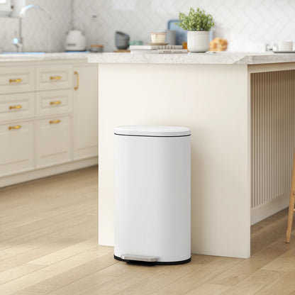 30 L Modern Curved Kitchen Bin - Cream