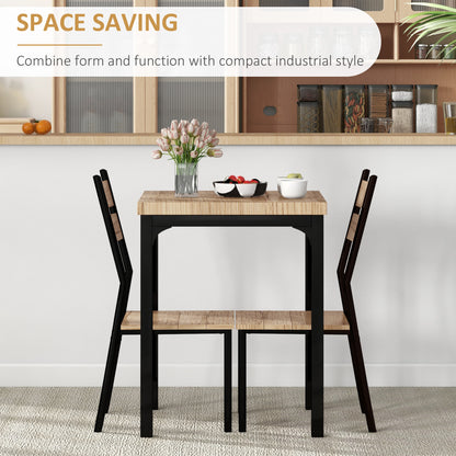 Compact 3-Piece Dining Set – Light Wood