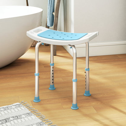 Shower Chair, Adjustable Height Shower Stool with Aluminium Frame and Non-Slip Feet