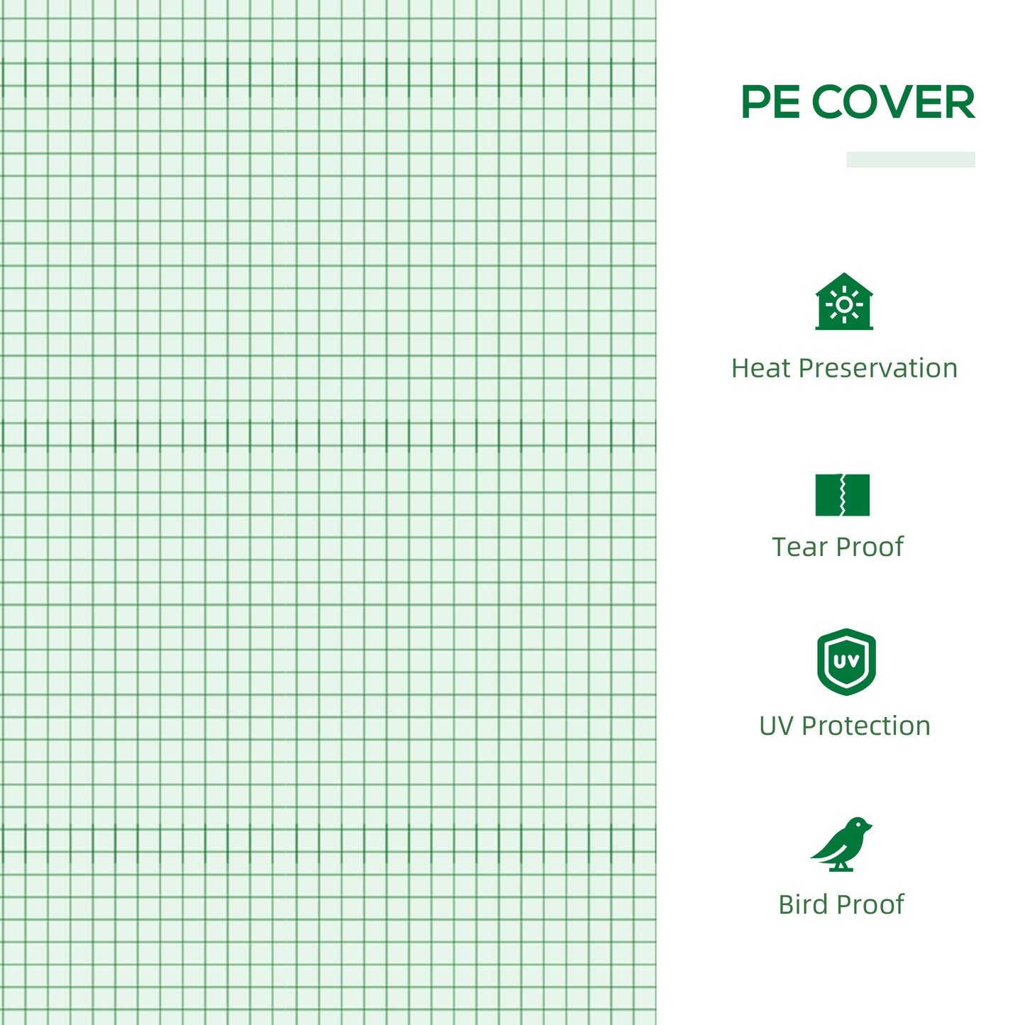 Mini Greenhouse, Small Plant Grow House for Outdoor with Durable PE Cover, Observation Windows, 120 x 60 x 60 cm, Green