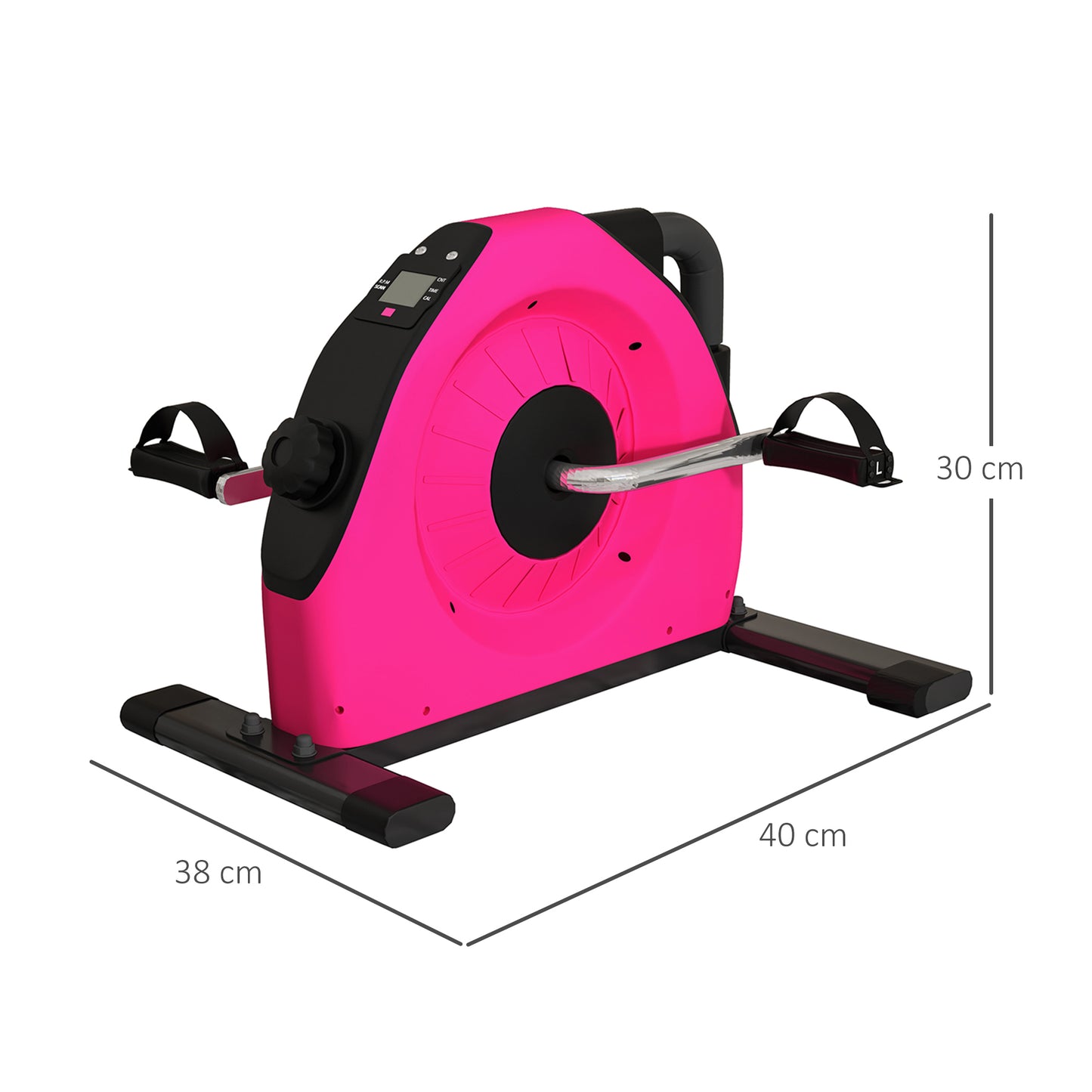 Mini Exercise Bike, Portable Pedal Exerciser with LCD Display for Legs, Arms, Rehabilitation, Therapy, Pink