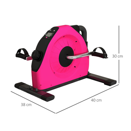 Mini Exercise Bike, Portable Pedal Exerciser with LCD Display for Legs, Arms, Rehabilitation, Therapy, Pink