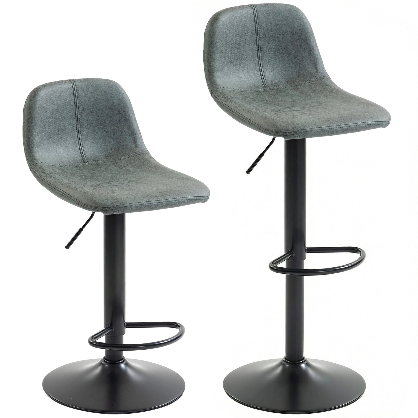 Bar Stools Set of 2, Modern Swivel Barstools with Footrest for Kitchen Island and Dining Room, Green