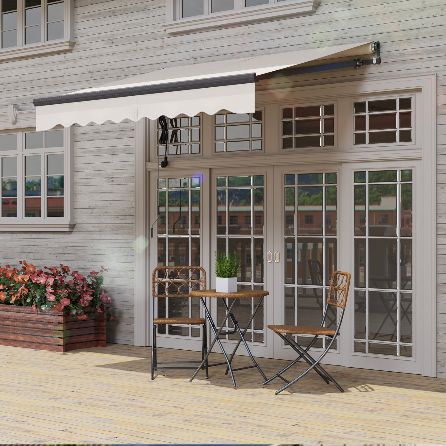 2.5 x 2m Electric Awning with Remote Controller, Aluminium Frame DIY Retractable Awning