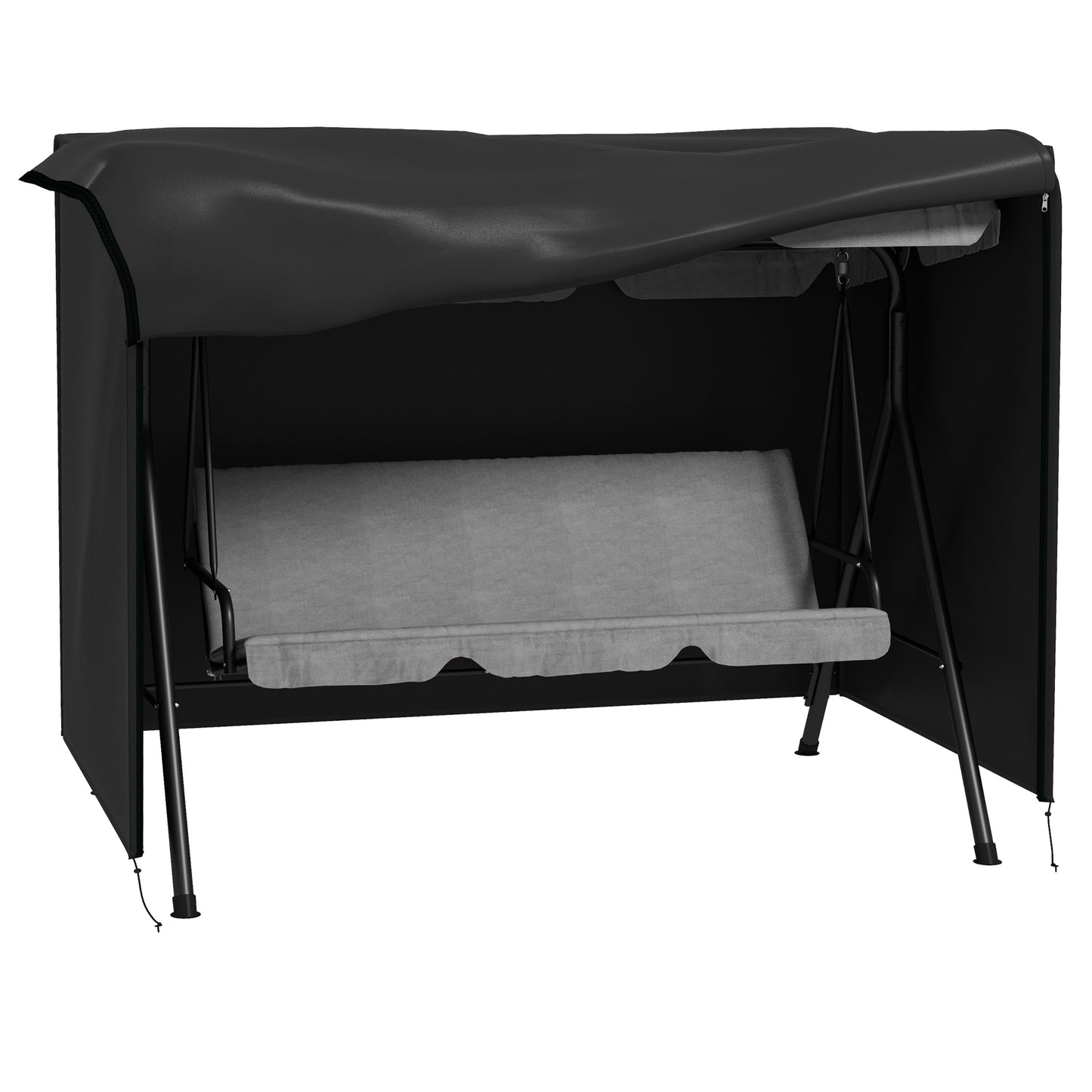 205 x 124cm Three-Seater Swing Chair Protective Cover Black