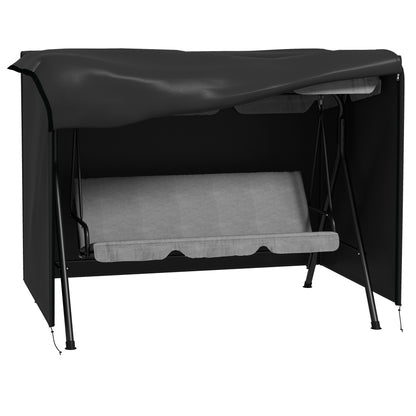 205 x 124cm Three-Seater Swing Chair Protective Cover Black