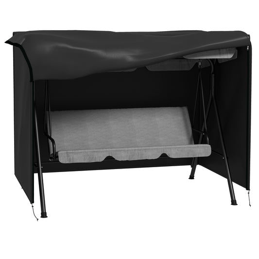205 x 124cm Three-Seater Swing Chair Protective Cover Black
