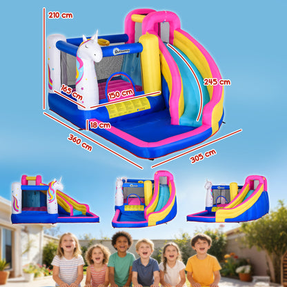 5 in 1 Bouncy Castle, with Blower, for Ages 3-8 Years - Multicoloured