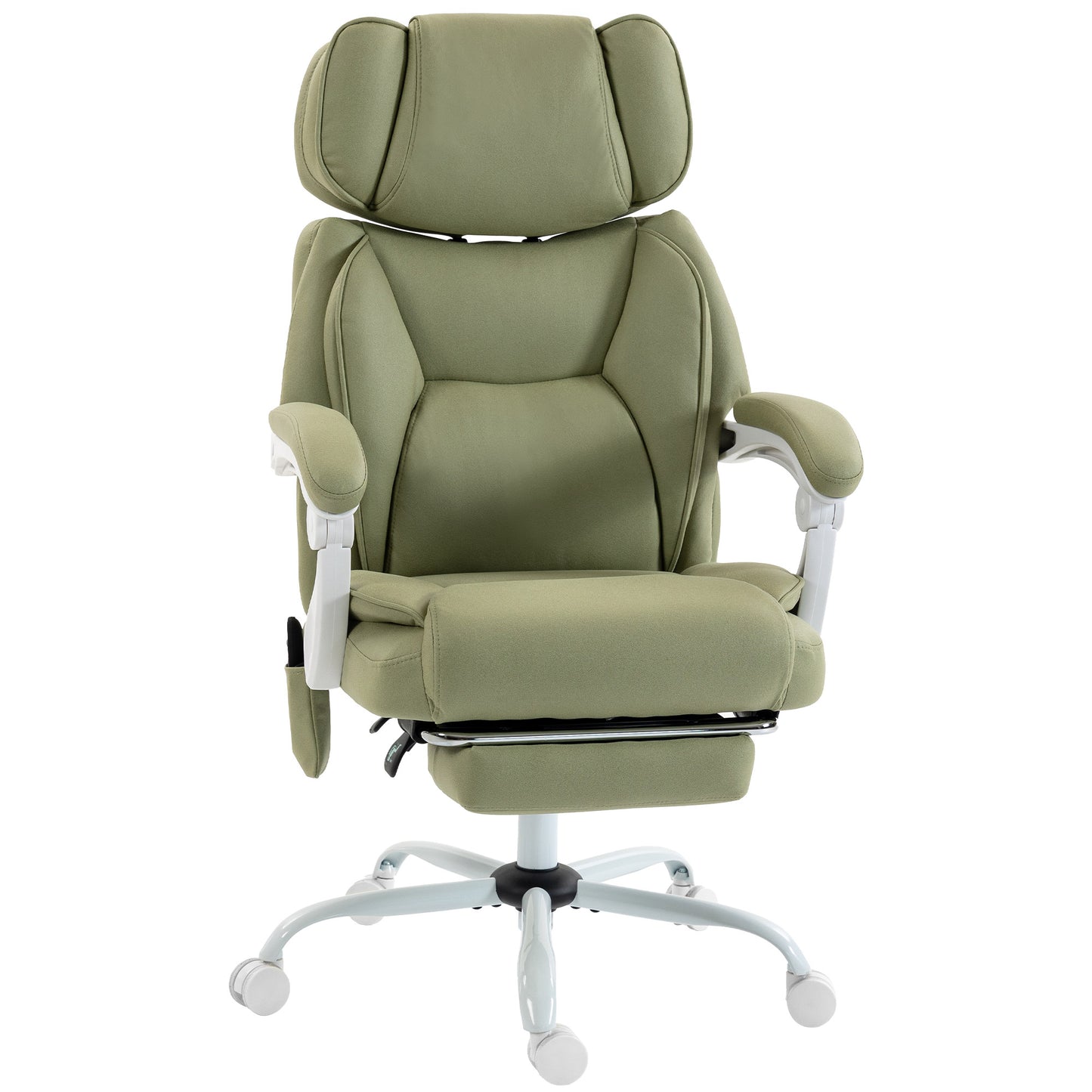 High Back Vibration Massage Office Chair Heated Reclining Computer Chair w/ Adjustable Height, Swivel Wheels, Lime Green